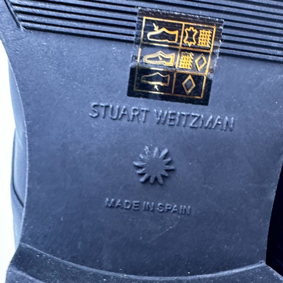 NWOB Stuart Weitzman Black Leather Lodge Zip Ankle Black Boots, Size 8 - Picture 8 of 8